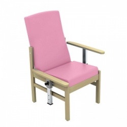 Sunflower Medical Atlas Salmon Mid-Back Vinyl Patient Armchair with Drop Arms