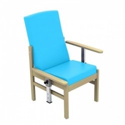 Sunflower Medical Atlas Sky Blue Mid-Back Vinyl Patient Armchair with Drop Arms