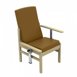 Sunflower Medical Atlas Walnut Mid-Back Vinyl Patient Armchair with Drop Arms