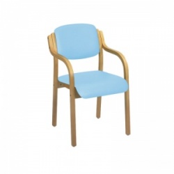 Sunflower Medical Sky Blue Vinyl Aurora Visitor Chair with Arms
