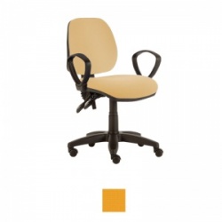 Sunflower Medical Yellow Mid-Back Twin-Lever Intervene Consultation Chair with Armrests and Black Base