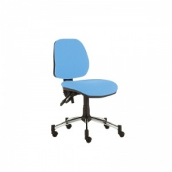 Sunflower Medical Sky Blue Mid-Back Twin-Lever Vinyl Consultation Chair with Chrome Base