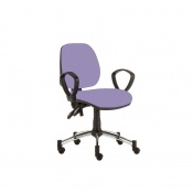 Sunflower Medical Lilac Mid-Back Twin-Lever Vinyl Consultation Chair with Armrests and Chrome Base