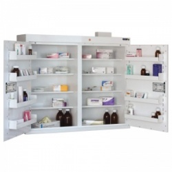 Sunflower Medical Double Door Controlled Drug Cabinet with Eight Shelves, Eight Door Trays and Two Locks 85 x 100 x 30cm