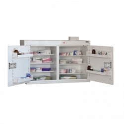Sunflower Medical Double Door Medicine Cabinet 60 x 100 x 30cm with Six Shelves and Five Door Trays