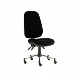 Sunflower Medical Black Deluxe Executive High-Back Three-Lever Intervene Consultation Chair with Chrome Base