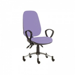 Sunflower Medical Lilac Deluxe Executive High-Back Three-Lever Vinyl Consultation Chair with Fixed Armrests and Chrome Base
