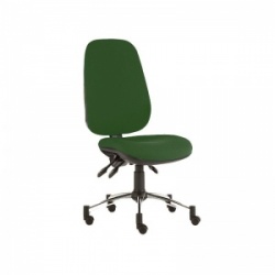 Sunflower Medical Green Deluxe Executive High-Back Three-Lever Intervene Consultation Chair with Chrome Base