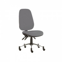 Sunflower Medical Grey Deluxe Executive High-Back Three-Lever Intervene Consultation Chair with Chrome Base