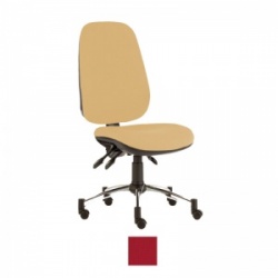 Sunflower Medical Red Deluxe Executive High-Back Three-Lever Intervene Consultation Chair with Chrome Base
