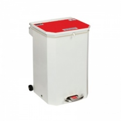 Sunflower Medical 50 Litre Clinical Hospital Waste Bin with Red Lid for Anatomical Waste for Incineration