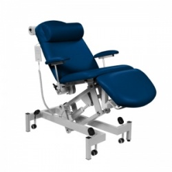 Sunflower Medical Navy Fusion Powered Headrest Treatment Chair with Single Foot Section and Tilting Seat