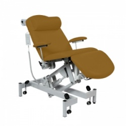 Sunflower Medical Walnut Fusion Powered Headrest Treatment Chair with Single Foot Section and Tilting Seat