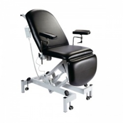 Sunflower Medical Black Fusion Electric Height Phlebotomy Chair with Electric Back and Foot Sections