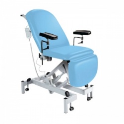 Sunflower Medical Cool Blue Fusion Electric Height Phlebotomy Chair with Electric Back and Foot Sections