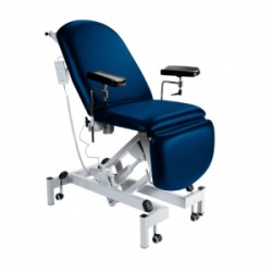 Sunflower Medical Navy Fusion Electric Height Phlebotomy Chair with Electric Back and Foot Sections