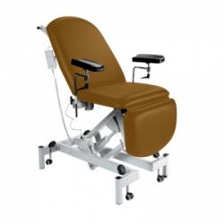 Sunflower Medical Walnut Fusion Electric Height Phlebotomy Chair with Electric Back and Foot Sections