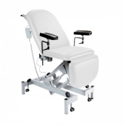 Sunflower Medical White Fusion Electric Height Phlebotomy Chair with Electric Back and Foot Sections