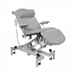 Sunflower Medical Grey Fusion Electric Height Treatment Chair with Single Foot Section and Tilting Seat