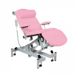 Sunflower Medical Salmon Fusion Electric Height Treatment Chair with Single Foot Section and Tilting Seat