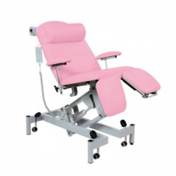 Sunflower Medical Salmon Fusion Electric Height Treatment Chair with Split Foot Section and Tilting Seat