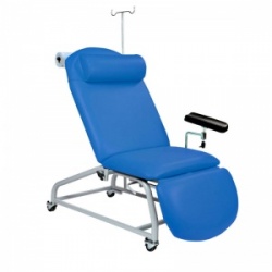 Sunflower Medical Mid Blue Fusion Fixed-Height Phlebotomy Chair with Locking Castors