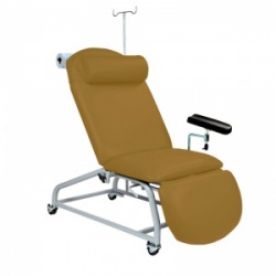Sunflower Medical Walnut Fusion Fixed-Height Phlebotomy Chair with Locking Castors
