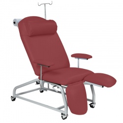 Sunflower Medical Red Wine Fusion Fixed-Height Treatment Chair with Locking Castors