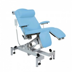 Sunflower Medical Cool Blue Fusion Powered Headrest Treatment Chair with Split Foot Section and Tilting Seat