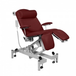 Sunflower Medical Red Wine Fusion Powered Headrest Treatment Chair with Split Foot Section and Tilting Seat
