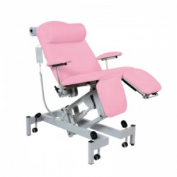 Sunflower Medical Salmon Fusion Powered Headrest Treatment Chair with Split Foot Section and Tilting Seat