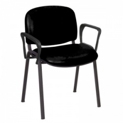 Sunflower Medical Black Vinyl Galaxy Visitor Chair with Arms