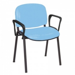 Sunflower Medical Sky Blue Vinyl Galaxy Visitor Chair with Arms