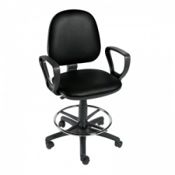 Sunflower Medical Black Gas-Lift Chair with Foot Ring and Arm Rests