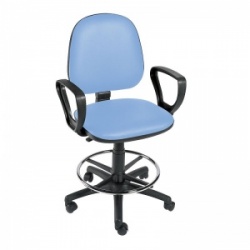 Sunflower Medical Cool Blue Gas-Lift Chair with Foot Ring and Arm Rests