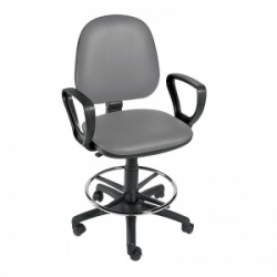 Sunflower Medical Grey Gas-Lift Chair with Foot Ring and Arm Rests
