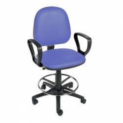Sunflower Medical Mid Blue Gas-Lift Chair with Foot Ring and Arm Rests