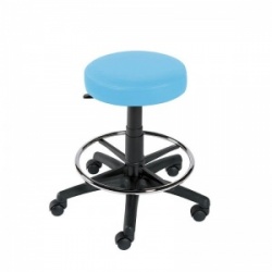 Sunflower Medical Sky Blue Gas-Lift Stool with Foot Ring