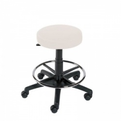Sunflower Medical White Gas-Lift Stool with Foot Ring