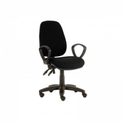 Sunflower Medical Black High-Back Twin-Lever Intervene Consultation Chair with Armrests and Black Base