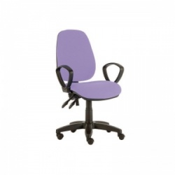 Sunflower Medical Lilac High-Back Twin-Lever Vinyl Consultation Chair with Armrests and Black Base