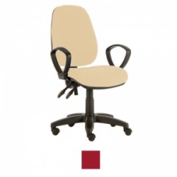 Sunflower Medical Red High-Back Twin-Lever Intervene Consultation Chair with Armrests and Black Base