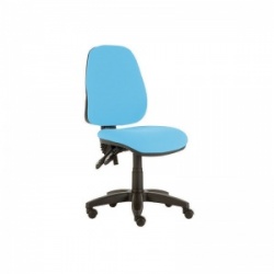 Sunflower Medical Sky Blue High-Back Twin-Lever Vinyl Consultation Chair with Black Base