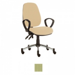 Sunflower Medical Pastel Green High-Back Twin-Lever Intervene Consultation Chair with Armrests and Chrome Base