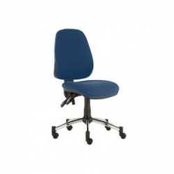 Sunflower Medical Navy High-Back Twin-Lever Intervene Consultation Chair with Chrome Base