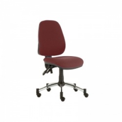 Sunflower Medical Red Wine High-Back Twin-Lever Vinyl Consultation Chair with Chrome Base