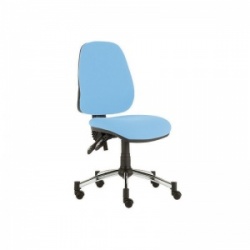 Sunflower Medical Sky Blue High-Back Twin-Lever Vinyl Consultation Chair with Chrome Base