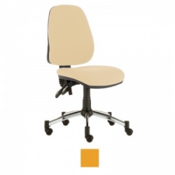 Sunflower Medical Yellow High-Back Twin-Lever Intervene Consultation Chair with Chrome Base