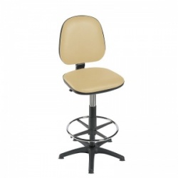 Sunflower Medical High-Level Beige Gas-Lift Chair with Foot Ring and Glides
