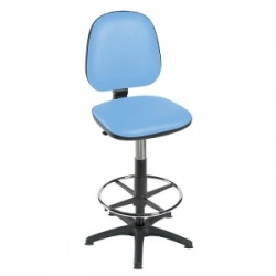 Sunflower Medical High-Level Cool Blue Gas-Lift Chair with Foot Ring and Glides
